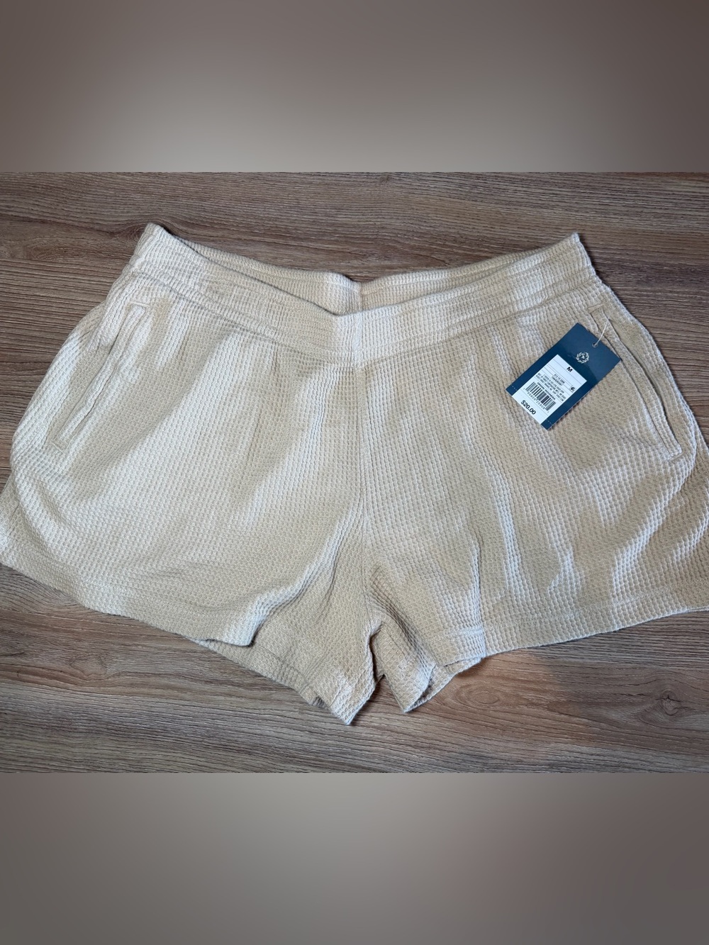 Universal Thread High-Waist Waffle Knit Shorts in Beige